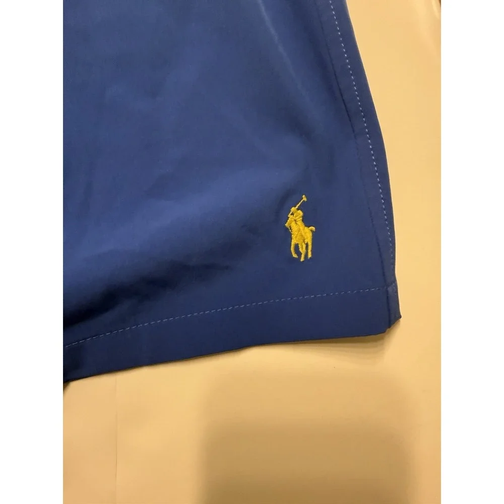 Polo Ralph Lauren Men's Swim Shorts Blue/Yellow Size 4XB Pony Swimwear Trunks‎